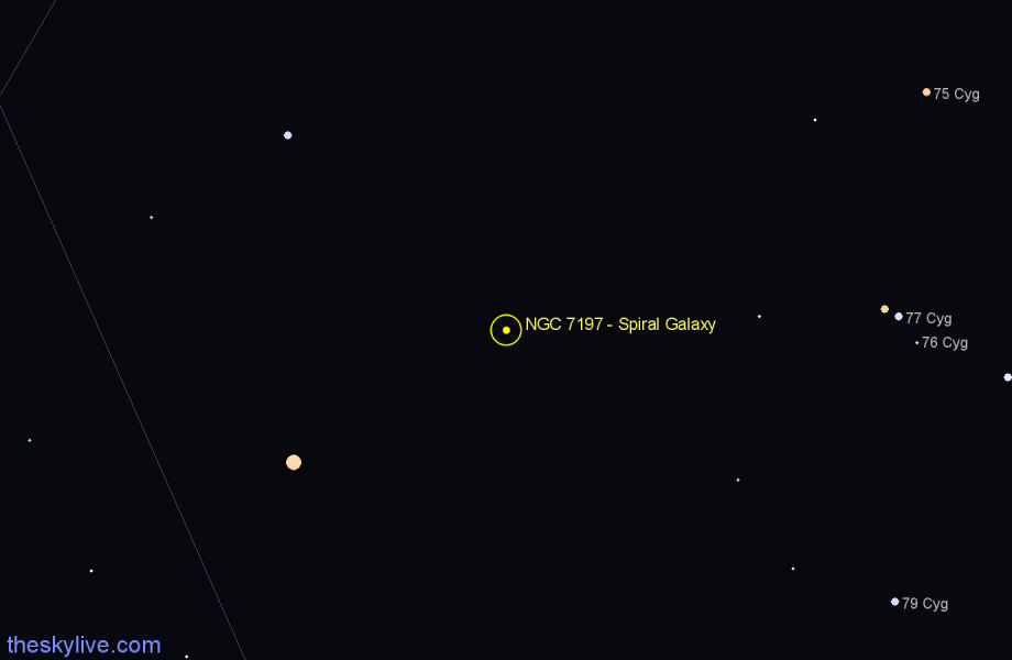 Finder chart NGC 7197 - Spiral Galaxy in Lacerta star