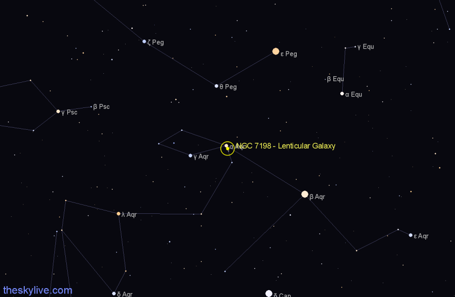 Finder chart NGC 7198 - Lenticular Galaxy in Aquarius star