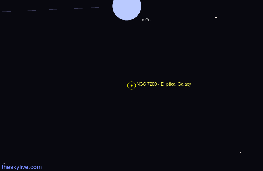 Finder chart NGC 7200 - Elliptical Galaxy in Grus star