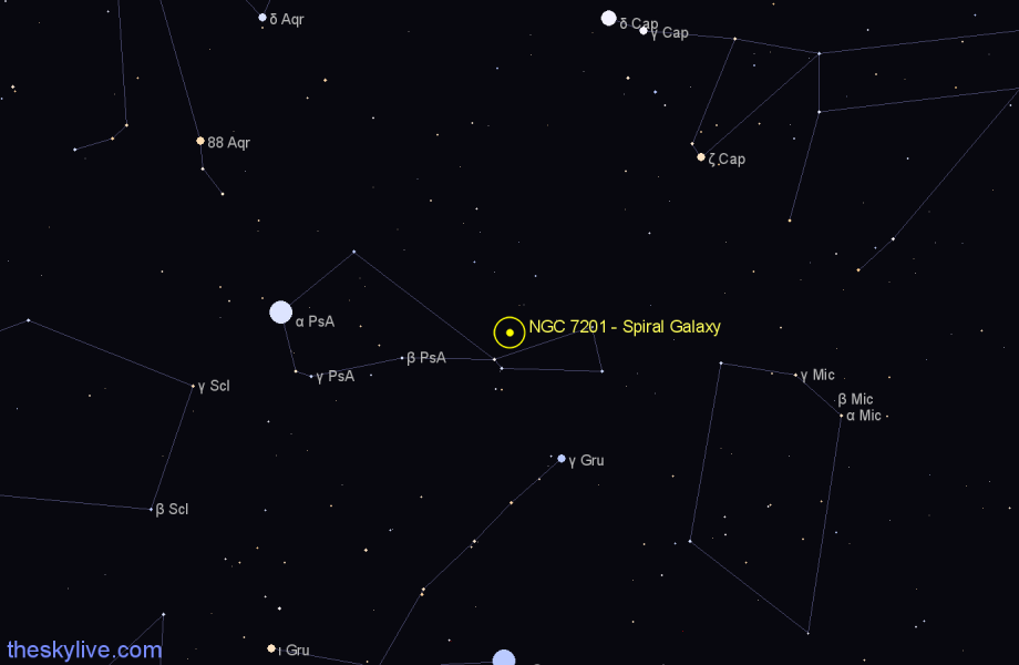 Finder chart NGC 7201 - Spiral Galaxy in Piscis Austrinus star