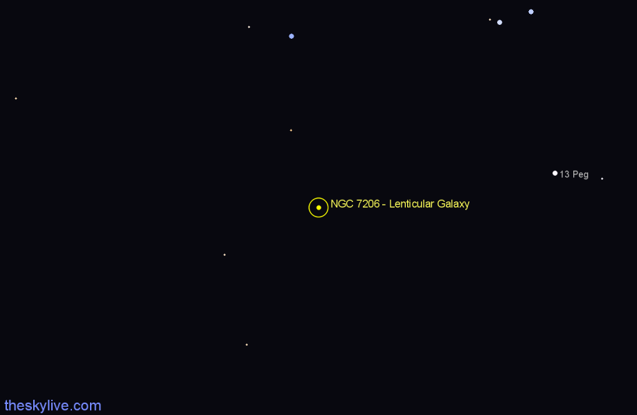 Finder chart NGC 7206 - Lenticular Galaxy in Pegasus star