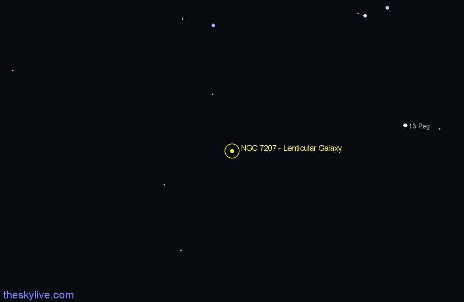 Finder chart NGC 7207 - Lenticular Galaxy in Pegasus star