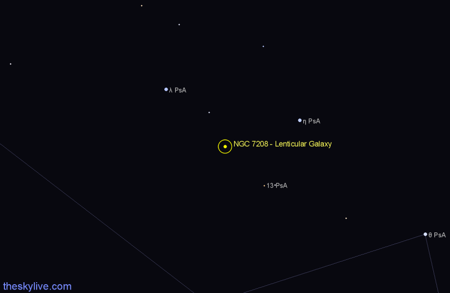 Finder chart NGC 7208 - Lenticular Galaxy in Piscis Austrinus star
