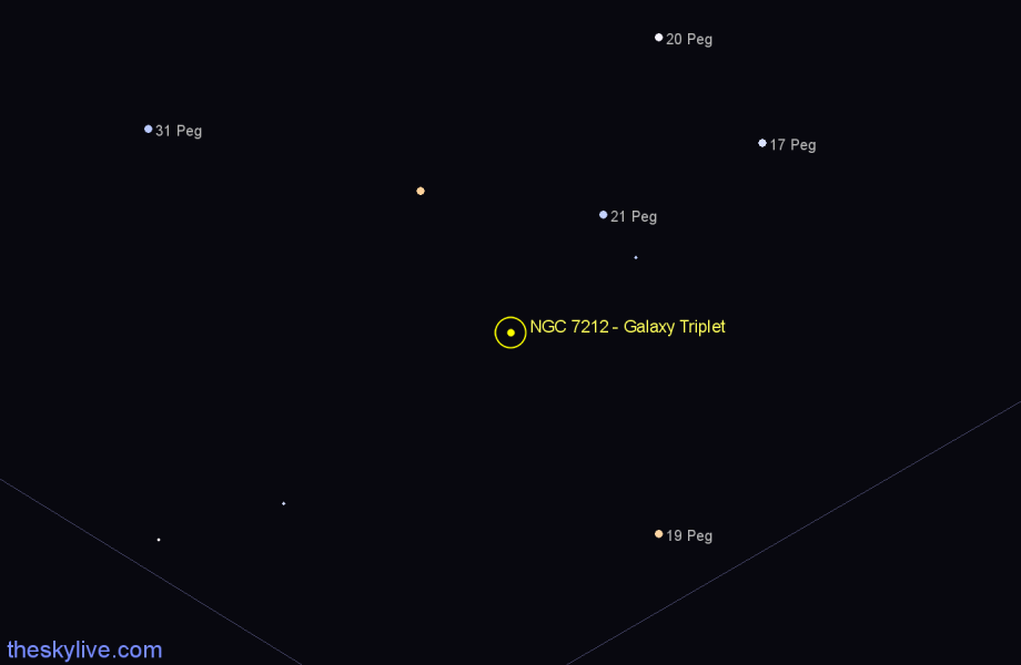 Finder chart NGC 7212 - Galaxy Triplet in Pegasus star