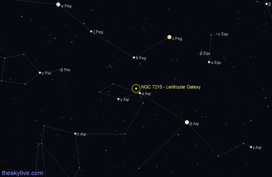 Finder chart NGC 7215 - Lenticular Galaxy in Aquarius star