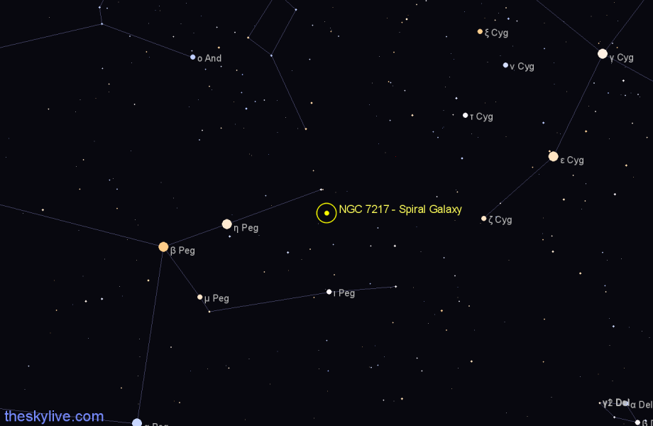 Finder chart NGC 7217 - Spiral Galaxy in Pegasus star