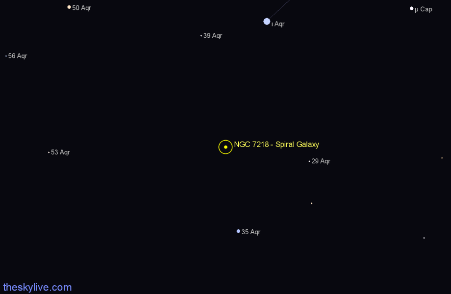 Finder chart NGC 7218 - Spiral Galaxy in Aquarius star