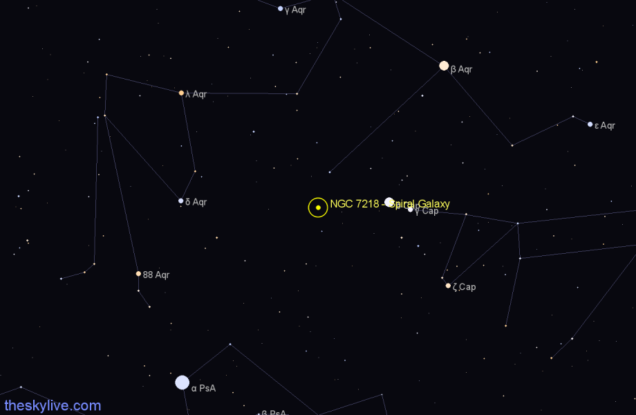 Finder chart NGC 7218 - Spiral Galaxy in Aquarius star