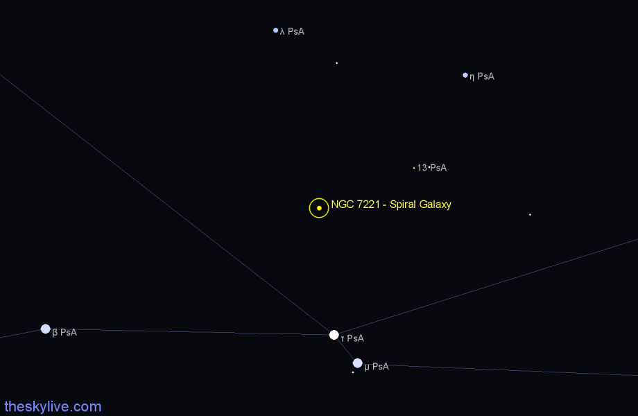 Finder chart NGC 7221 - Spiral Galaxy in Piscis Austrinus star