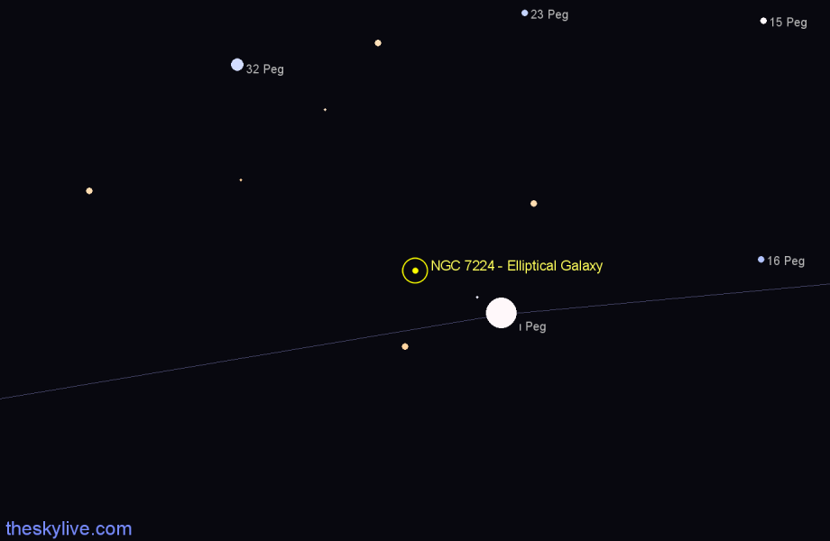 Finder chart NGC 7224 - Elliptical Galaxy in Pegasus star