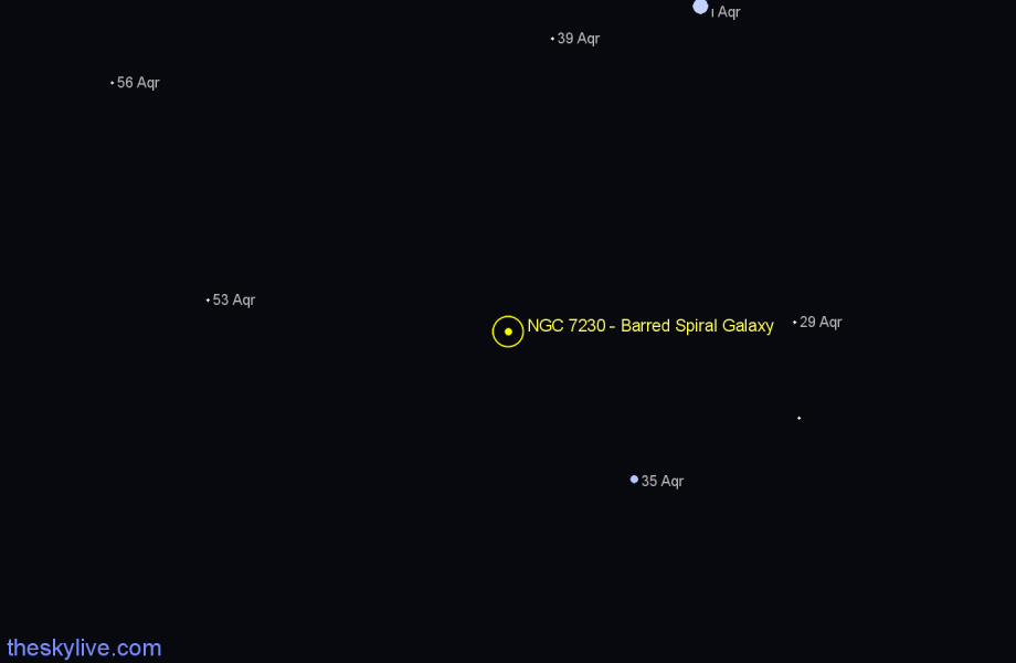 Finder chart NGC 7230 - Barred Spiral Galaxy in Aquarius star