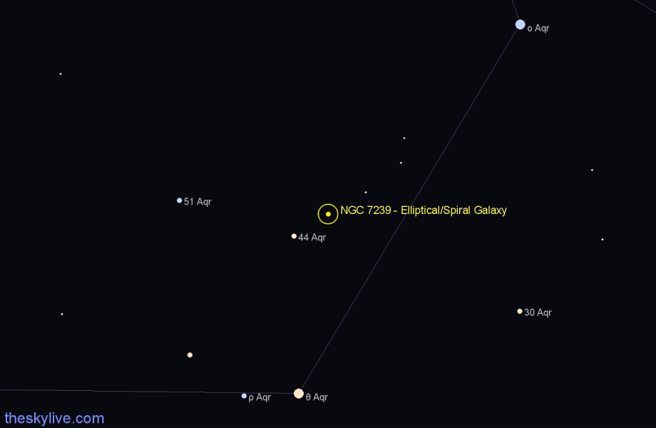 Finder chart NGC 7239 - Elliptical/Spiral Galaxy in Aquarius star