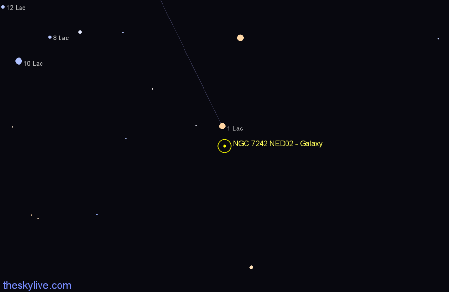 Finder chart NGC 7242 NED02 - Galaxy in Lacerta star