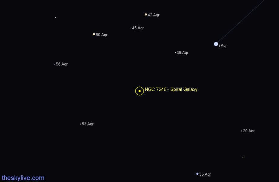 Finder chart NGC 7246 - Spiral Galaxy in Aquarius star