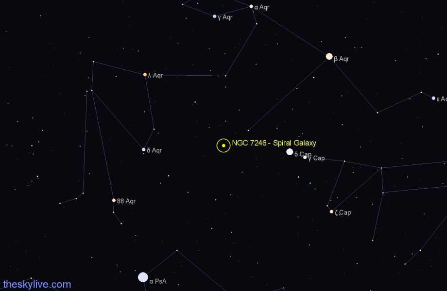 Finder chart NGC 7246 - Spiral Galaxy in Aquarius star