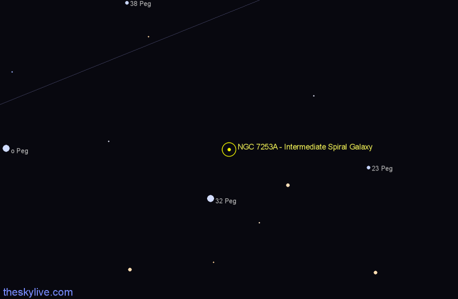 Finder chart NGC 7253A - Intermediate Spiral Galaxy in Pegasus star