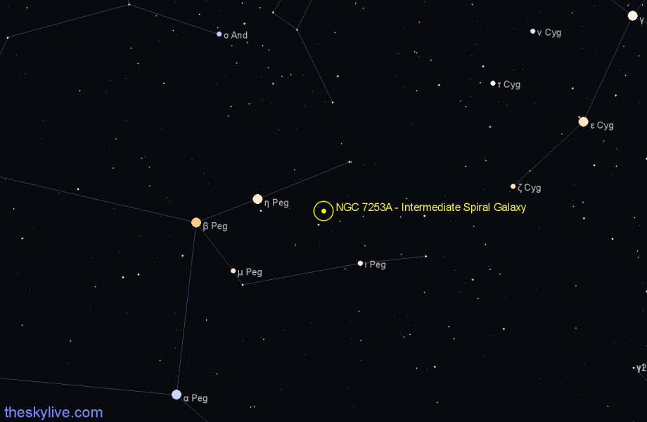 Finder chart NGC 7253A - Intermediate Spiral Galaxy in Pegasus star