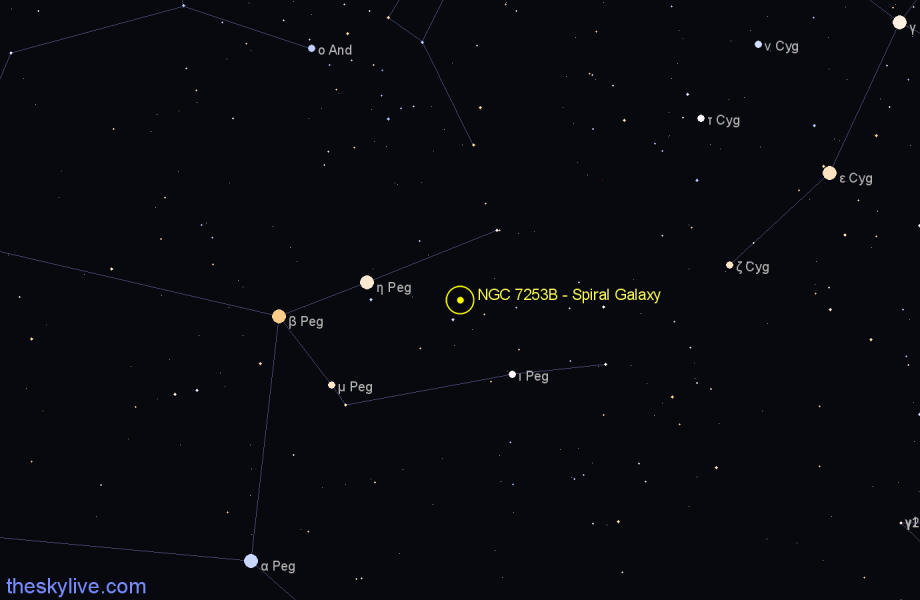 Finder chart NGC 7253B - Spiral Galaxy in Pegasus star