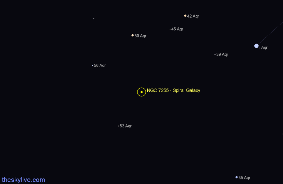 Finder chart NGC 7255 - Spiral Galaxy in Aquarius star