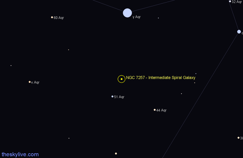 Finder chart NGC 7257 - Intermediate Spiral Galaxy in Aquarius star