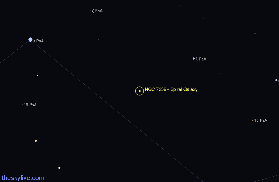 Finder chart NGC 7259 - Spiral Galaxy in Piscis Austrinus star