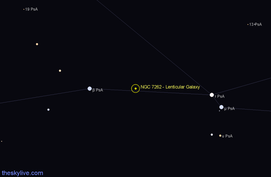 Finder chart NGC 7262 - Lenticular Galaxy in Piscis Austrinus star