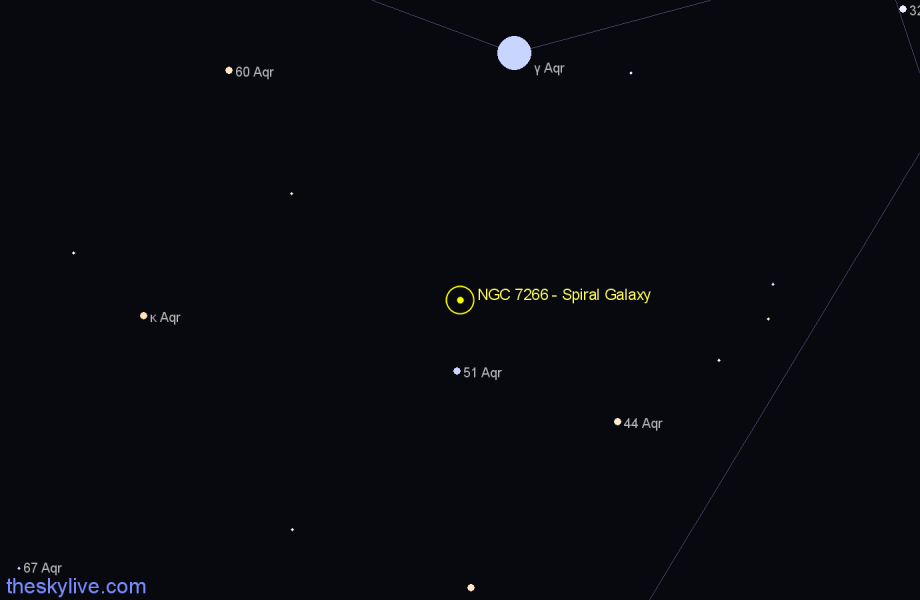 Finder chart NGC 7266 - Spiral Galaxy in Aquarius star