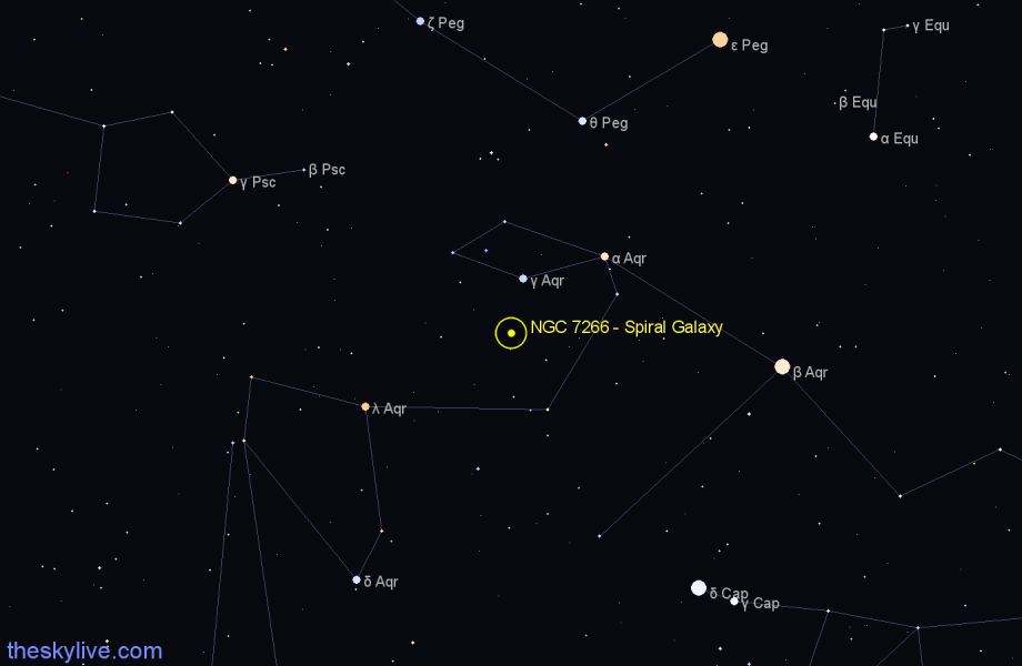 Finder chart NGC 7266 - Spiral Galaxy in Aquarius star