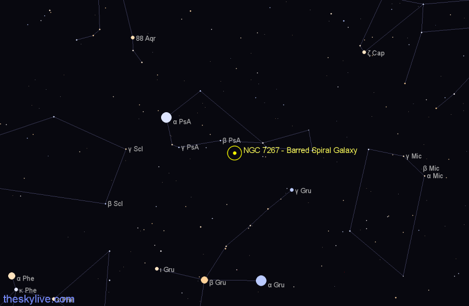 Finder chart NGC 7267 - Barred Spiral Galaxy in Piscis Austrinus star