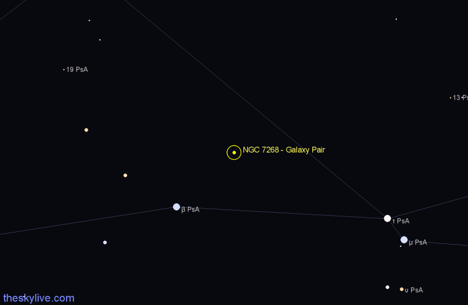 Finder chart NGC 7268 - Galaxy Pair in Piscis Austrinus star