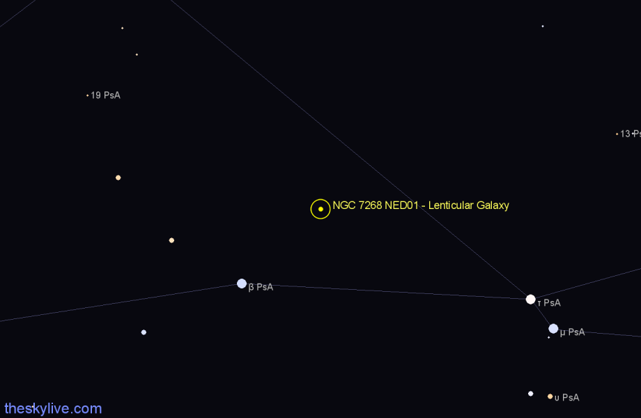 Finder chart NGC 7268 NED01 - Lenticular Galaxy in Piscis Austrinus star