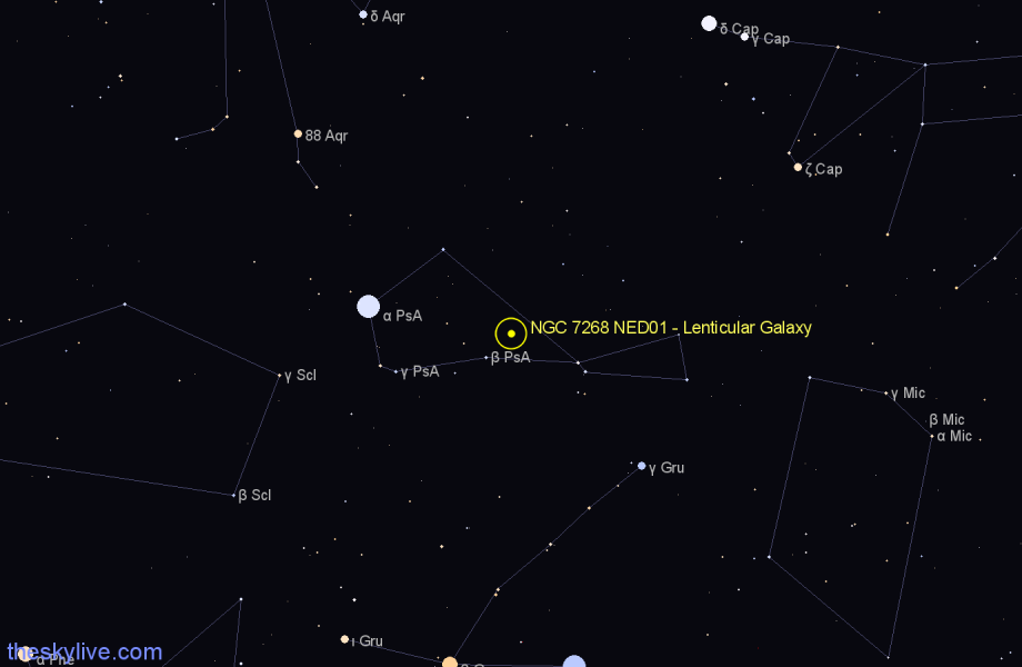 Finder chart NGC 7268 NED01 - Lenticular Galaxy in Piscis Austrinus star