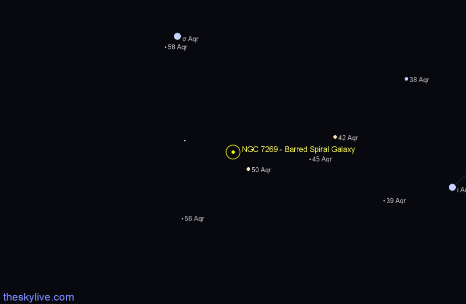 Finder chart NGC 7269 - Barred Spiral Galaxy in Aquarius star