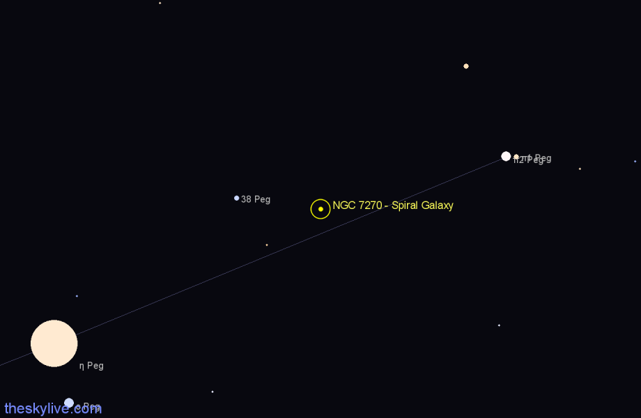 Finder chart NGC 7270 - Spiral Galaxy in Pegasus star