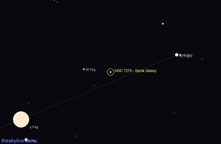 Finder chart NGC 7275 - Spiral Galaxy in Pegasus star