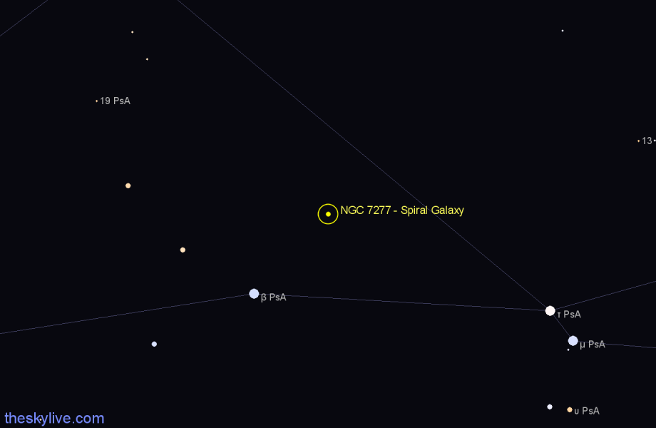 Finder chart NGC 7277 - Spiral Galaxy in Piscis Austrinus star