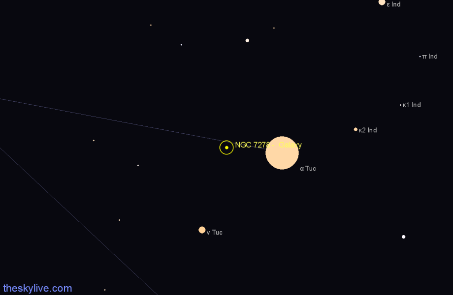 Finder chart NGC 7278 -  Galaxy in Tucana star