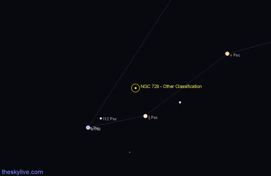 Finder chart NGC 728 - Other Classification in Pisces star