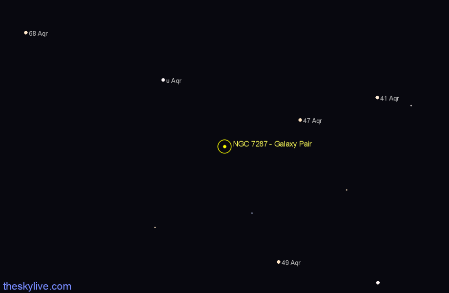 Finder chart NGC 7287 - Galaxy Pair in Aquarius star