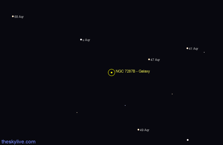 Finder chart NGC 7287B - Galaxy in Aquarius star