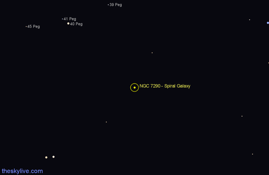 Finder chart NGC 7290 - Spiral Galaxy in Pegasus star