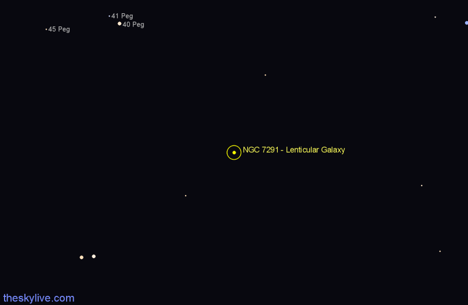 Finder chart NGC 7291 - Lenticular Galaxy in Pegasus star