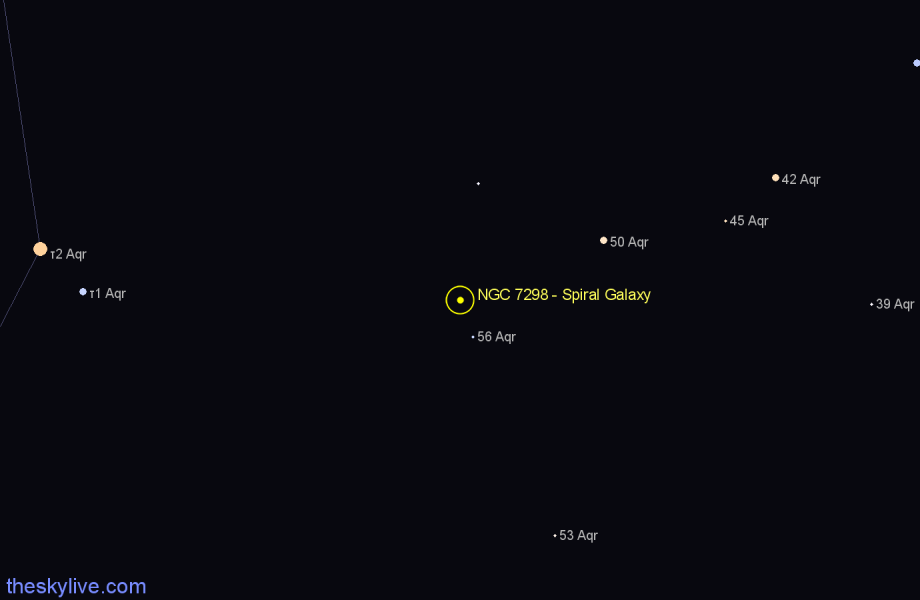 Finder chart NGC 7298 - Spiral Galaxy in Aquarius star