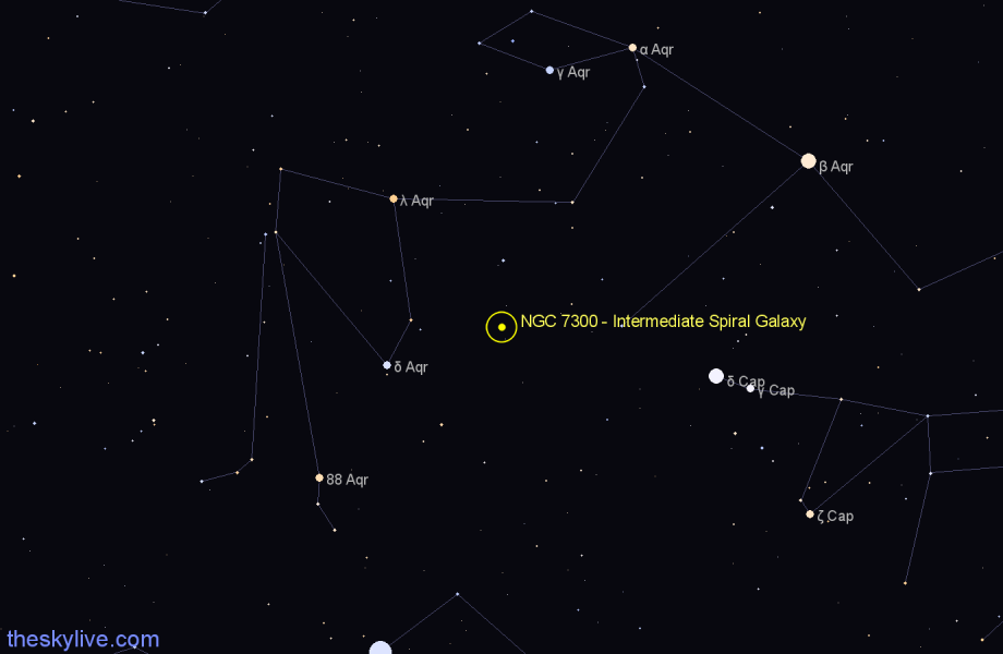 Finder chart NGC 7300 - Intermediate Spiral Galaxy in Aquarius star