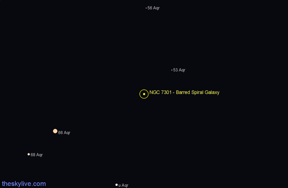 Finder chart NGC 7301 - Barred Spiral Galaxy in Aquarius star