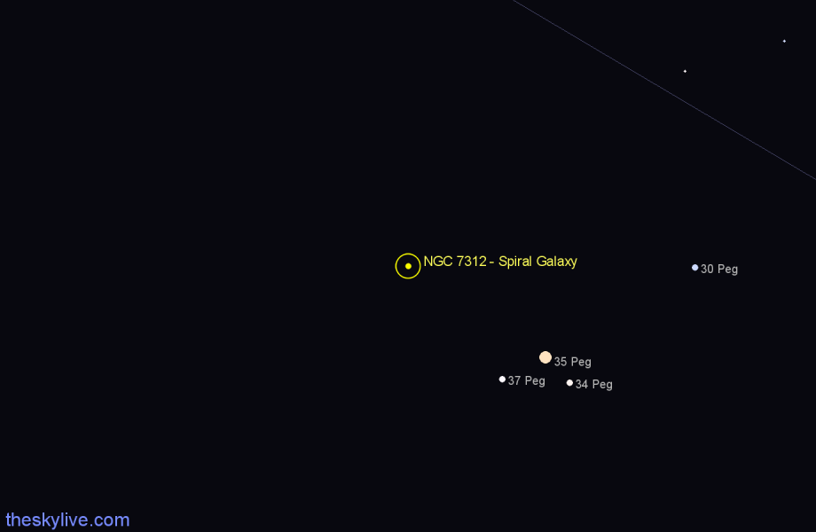 Finder chart NGC 7312 - Spiral Galaxy in Pegasus star
