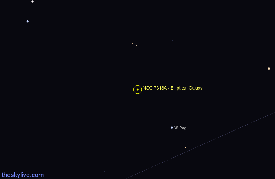 Finder chart NGC 7318A - Elliptical Galaxy in Pegasus star