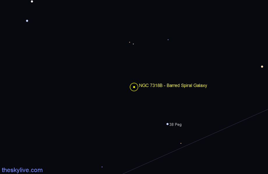 Finder chart NGC 7318B - Barred Spiral Galaxy in Pegasus star