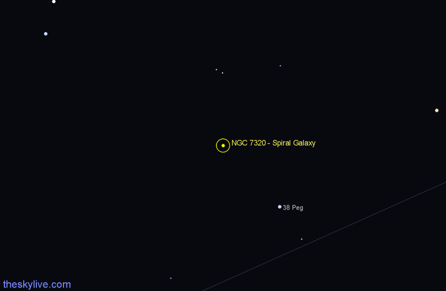 Finder chart NGC 7320 - Spiral Galaxy in Pegasus star