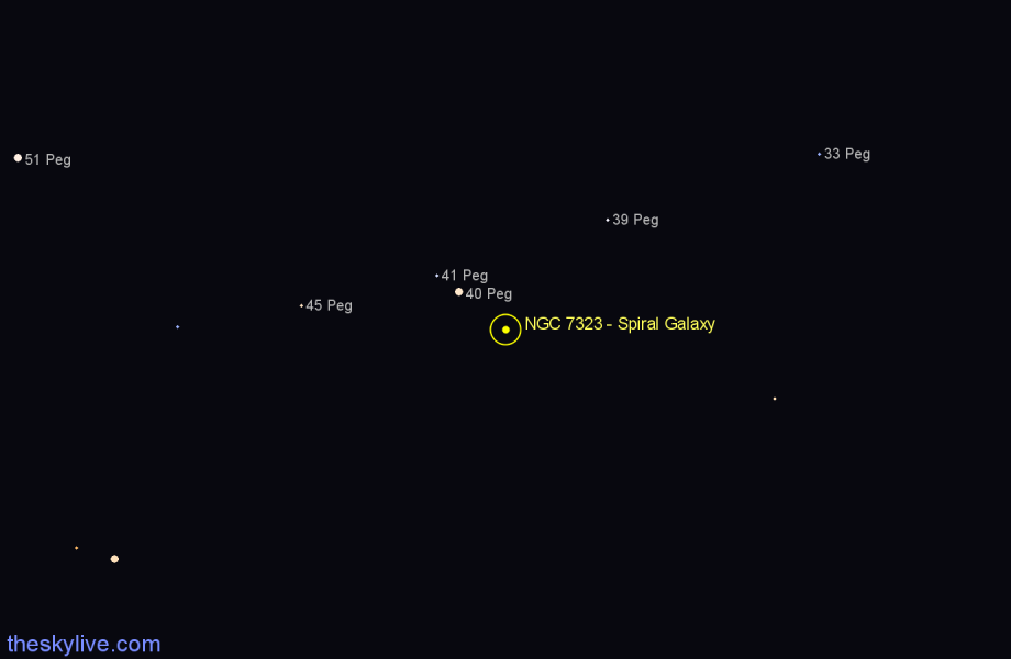 Finder chart NGC 7323 - Spiral Galaxy in Pegasus star